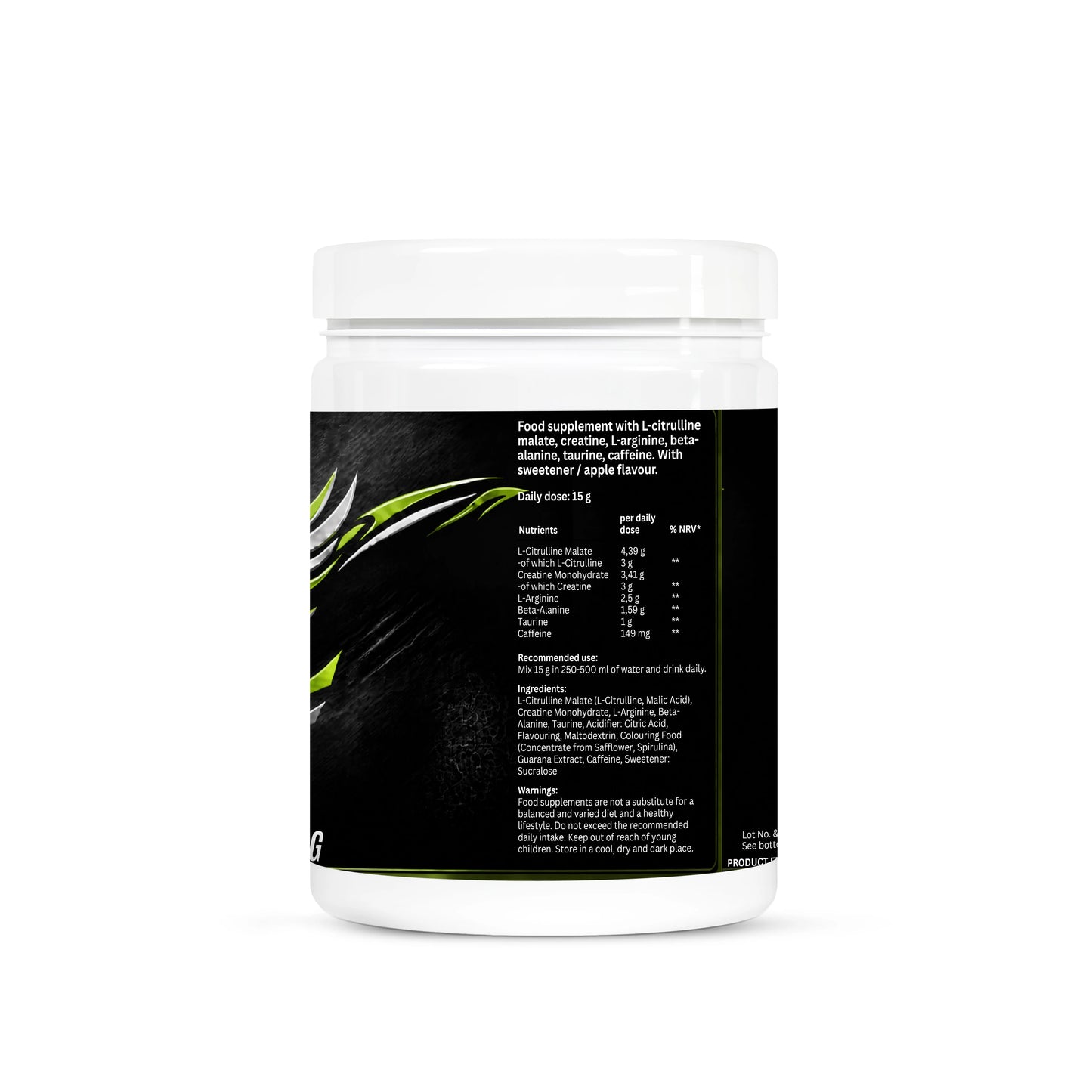Pre-Workout Booster Green Apple - 500g