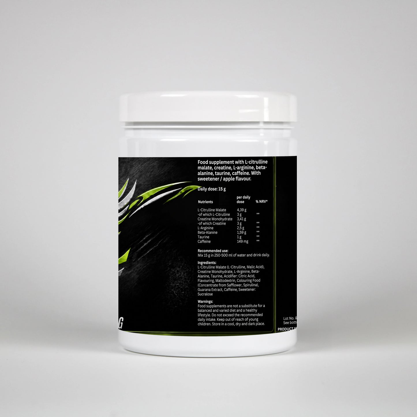 Pre-Workout Booster Green Apple - 500g